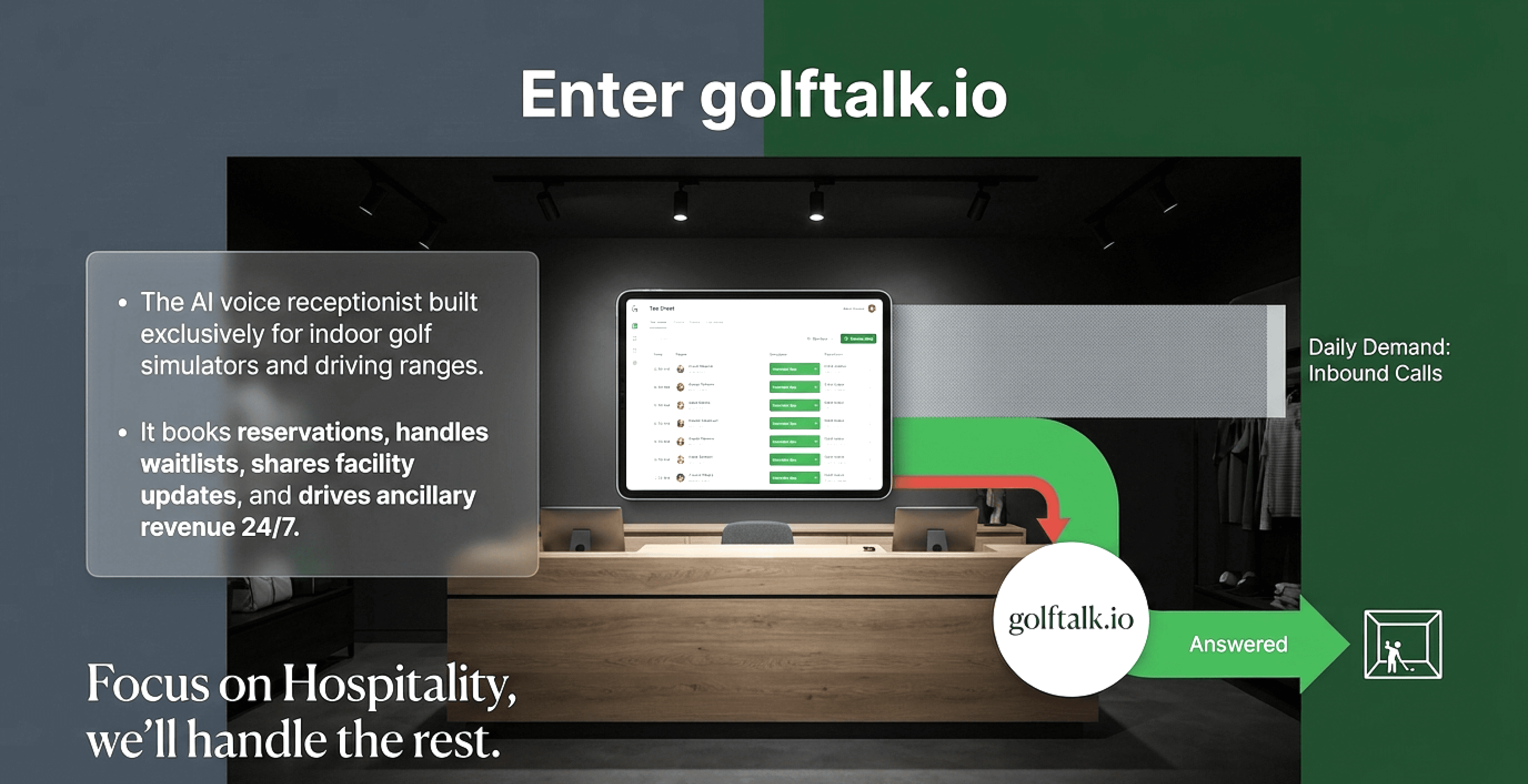 Enter Golftalk.io Dashboard via Pro Shop